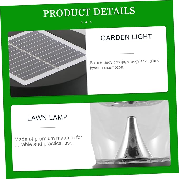 Uonlytech 1pc Light Outdoor Garden Lamp Round Solar Energy Light for Pathways Yards Patios for Parks Decks and Residential Areas Design