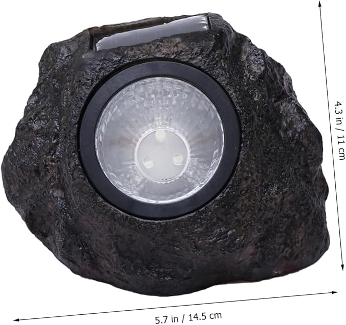 HOMSFOU 2pcs Simulation Stone Solar Lamp Outdoor Landscape Light Solar Pathway Lamp for Patio Driveway
