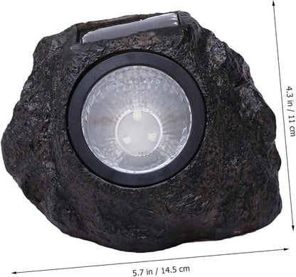HOMSFOU 2pcs Simulation Stone Solar Lamp Outdoor Landscape Light Solar Pathway Lamp for Patio Driveway