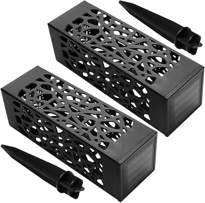 2pcs Hollow Solar Lawn Lights Ground Plug Solar Path Lights for Garden Yard Outdoor with Warm White and Cool White Lighting