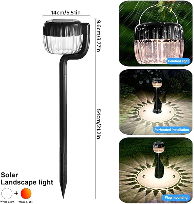 Outdoor Solar Pathway Lights, IP64 Waterproof Solar Powered Landscape Spot Light, 2 Pack Solar Decoration Garden | Lumora
