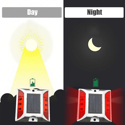 Wokyo 2PCS Solar Ground Lights, Waterproof Outdoor lamp Bolt Road Light for Entrance Driveway Road (Red)