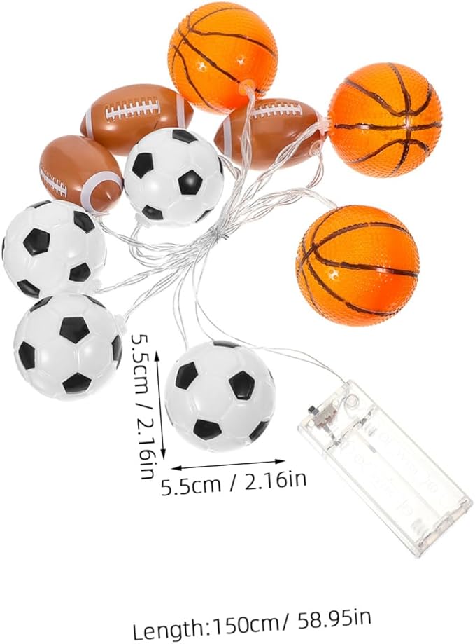 Led Sports String Light Bulb Decorative Hanging Lights for Outdoor Parties Camping and Sports Events Battery Operated Warm Illumination for Patio and Backyard Decor