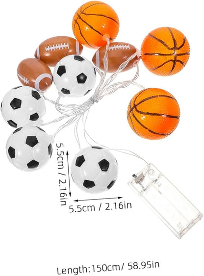 Led Sports String Light Bulb Decorative Hanging Lights for Outdoor Parties Camping and Sports Events Battery Operated Warm Illumination for Patio and Backyard Decor