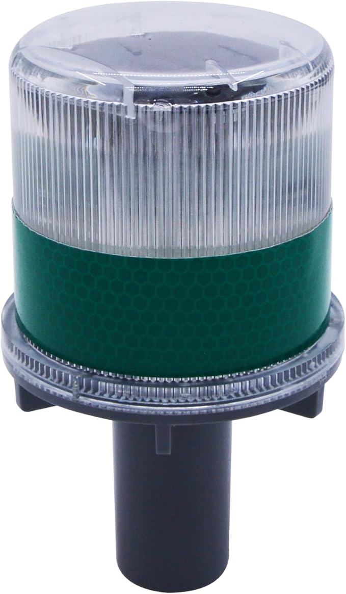 PENCK Solar LED Warning Light Waterproof Driveway Lights Flashing Barricade Light Road Construction Safety Signs Flash Traffic Light for Outdoor Fence Patio Yard Home Pathway Stairs Garden (Green)