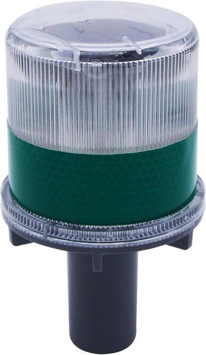 PENCK Solar LED Warning Light Waterproof Driveway Lights Flashing Barricade Light Road Construction Safety Signs Flash Traffic Light for Outdoor Fence Patio Yard Home Pathway Stairs Garden (Green)