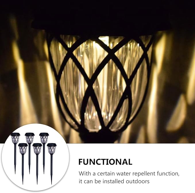GLEAVI 6pcs Waterproof Solar Garden Path Lights Warm White LED Outdoor Yard Lawn Lighting for Patio Landscape with | Lumora