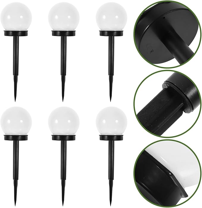 Zerodeko 6pcs Solar Lawn Lights Waterproof Ground Plug Courtyard Garden Solar Lamps Outdoor Warm Light Landscape Path Lighting