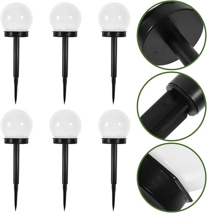 Zerodeko 6pcs Solar Lawn Lights Waterproof Ground Plug Courtyard Garden Solar Lamps Outdoor Warm Light Landscape Path Lighting