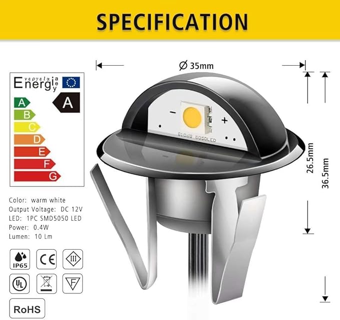 Recessed LED Deck Lighting Kits DC12V Low Voltage F1.38 Waterproof IP 65，In Ground Lights for | Lumora