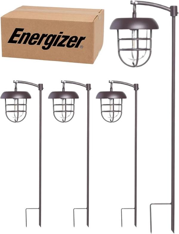 Energizer Outdoor Solar Pathway Lights for Yard - 4 Pack 10 Lumen Oil Rubbed Bronze Solar Stake Lights with | Lumora