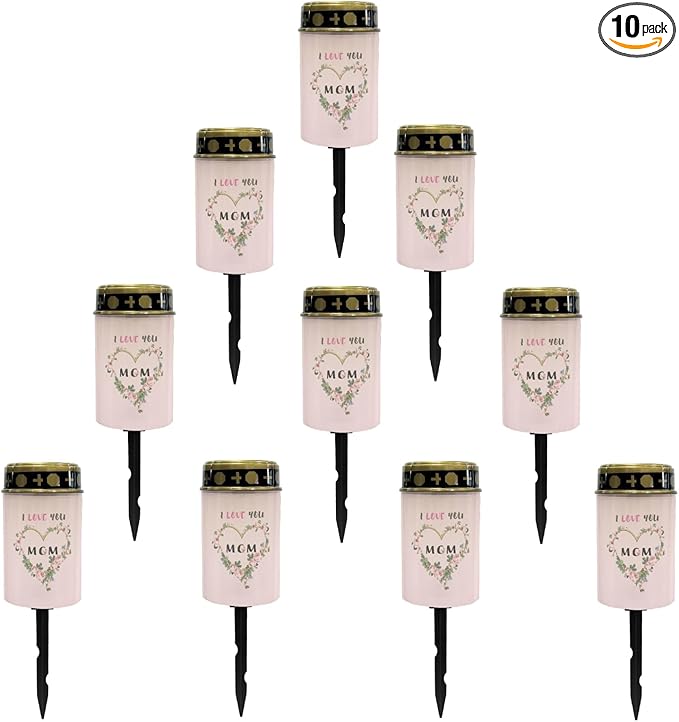 I Love Mom Solar Lights Outdoor Solar Garden Stake Lights Landscape Lighting for Yard Patio Cemetery Decoration for | Lumora