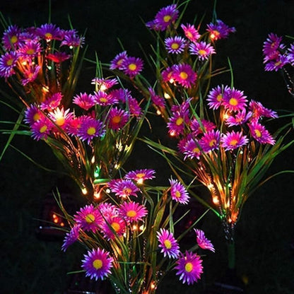 Solar Flower Lights Outdoor, Waterproof LED Daisy Flowers Solar Stake Decorative In-Ground Lights 2Mode for Garden Landscape Yard Pathway Wedding Party (Pink, 2Pack)