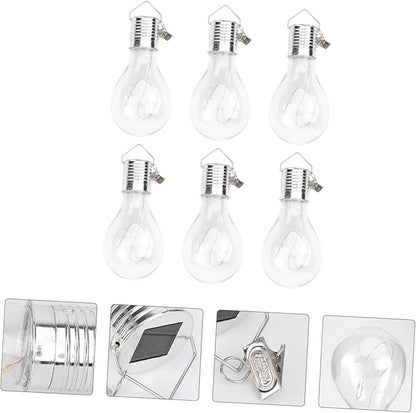 6pcs Solar Powered Copper Wire Chandelier Bulbs Warm White Hanging Led Light for Home Garden and Patio Decoration Eco-Friendly Easy to Install