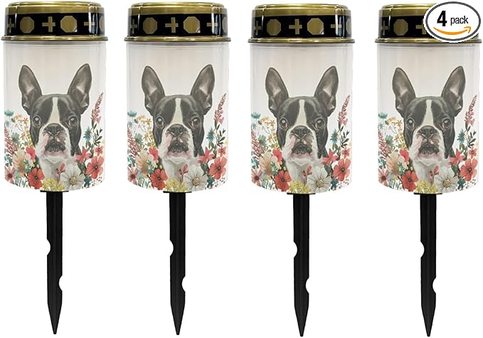 Boston Terrier Solar Garden Lights,Pathway Garden Lights Solar Outdoor LED Solar Powered Firay Lights for | Lumora