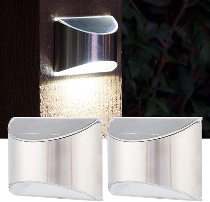 Restokki Solar Deck Lights, Solar Lights for Fence, Stainless Steel Solar Fence Security - Outdoor Path Light | Lumora