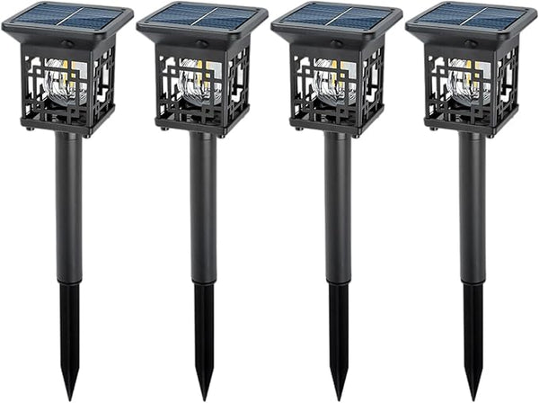 4 Pcs Solar Pathway Lights For Garden, Warm White Tungsten Filament, Auto On/Off Outdoor Landscape Lighting | Lumora