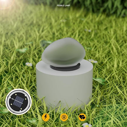 LED Solar Powered Goose Warm Stone Lights, Warm Light Outdoor Courtyard Decorative Tile Stone Lights Wireless Twilight to Dawn Waterproof Garden Road Landscape Lamp.
