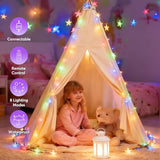 150 LED Color Changing Star String Lights - 65.6ft with Remote, 11 Modes, IP44 Waterproof, Linkable Plug in Lights | Lumora