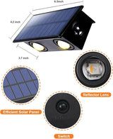 12 Pack 3-Side Solar Fence Lights Outdoor Waterproof with Warm White LED Spot Lens, for Wall, Deck, Patio, Yard | Lumora