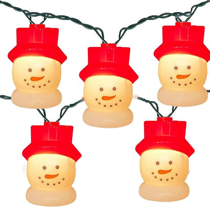 Christmas Snowman String Lights , 8.5Ft Christmas Decorations String Lights Indoor with 10 Cute Snowman Head Lights, Hanging Snowman Fairy Lights UL Listed for Outdoor Christmas Holiday Party Decor