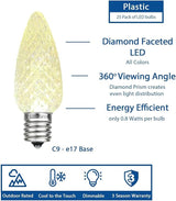 Novelty Lights 25PK C9 LED Faceted Ultra Bright Dimmable Outdoor Christmas Light Replacement Bulbs LED Bulbs | Lumora