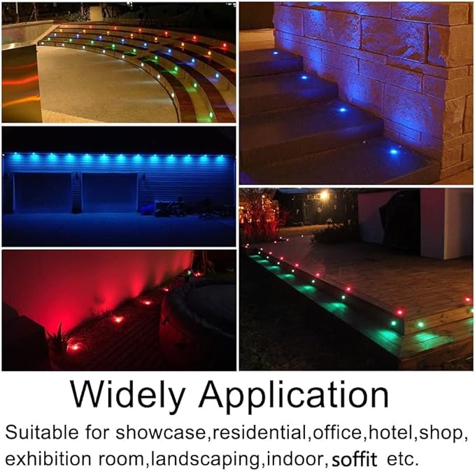 Smart WiFi LED Deck Lights 30 Pack, APP Control RGB Outdoor Lighting for Patio Deck Steps Landscape, Φ1.22" Low Voltage 12V Recessed Deck Lights Waterproof IP67, Work with Alexa Google Home, Timer