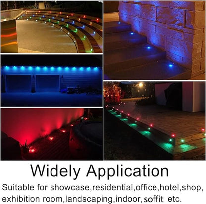 Smart WiFi LED Deck Lights 30 Pack, APP Control RGB Outdoor Lighting for Patio Deck Steps Landscape, Φ1.22" Low Voltage 12V Recessed Deck Lights Waterproof IP67, Work with Alexa Google Home, Timer