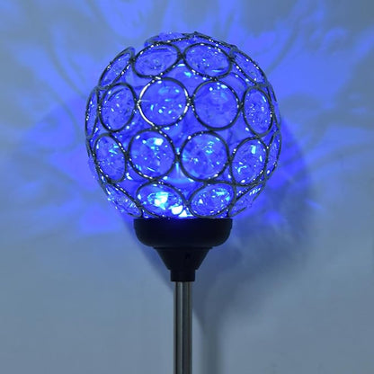 Garden Solar Lights, Outdoor Solar Powered Decorative Lights with Cracked Color Changing Glass Ball and Long Spike Base for Patio, Yard, and Pathway Decoration