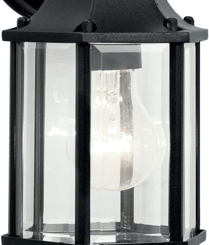 Kichler Chesapeake 10.25" 1 Light Outdoor Wall Light with Clear Beveled Glass in Black