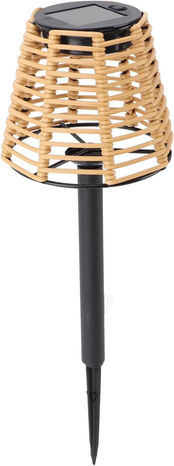 Focket Solar Garden Light, Woven Lampshade Waterproof Warm Light Soft Lighting Solar Pathway Lights Automatic Lighting Garden Stake Light for Walkway, Yard, Patio, Garden Decor