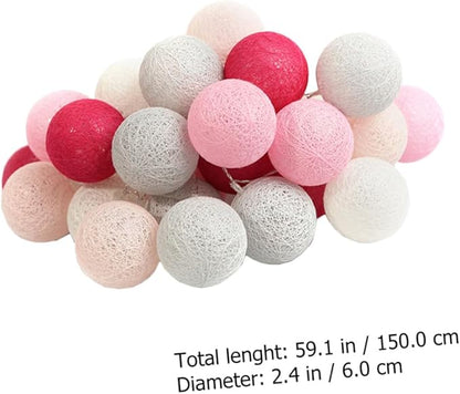 NUOBESTY Festive PVC Battery-Powered Lamp String with Balls Design Lights for Wedding Party and Home Hanging Decoration Portable and Indoor String Lights