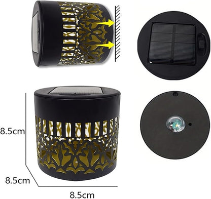Decorative Solar Mandala Lights, Solar Mandala Lights Outdoor, Metal Solar Powered Outdoor Deck Step Wall Lights for Garden Post Patio Backyard Yard Decor (Multicolor)