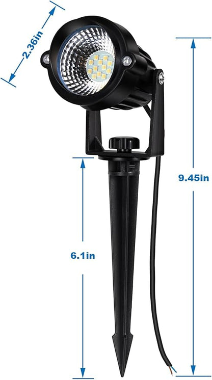 12W Landscape Lights Low Voltage LED Landscape Lighting Spotlight Waterproof Garden Pathway Christmas Decorative Lights Outdoor, 20 Pack with Connector (Cool White 5000K)