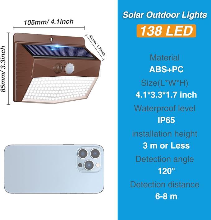 Peasur 16 Packs Solar Outdoor Lights Motion Sensor Solar Security Light Waterproof with 3 Lighting Modes Solar | Lumora