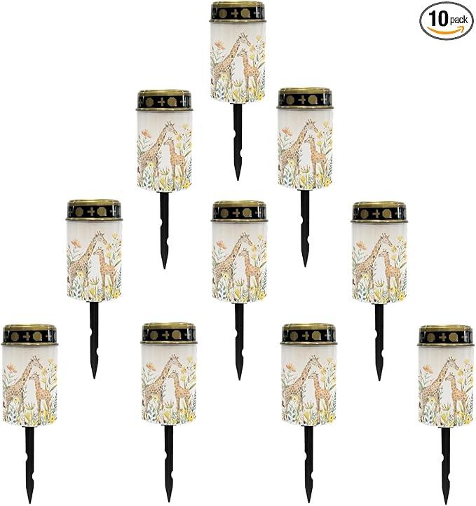 Giraffe Floral Solar Garden Lights Outdoor Solar Walkway Lights,Waterproof Solar Pathway Lights Solar Powered Fairy Lights for Home Path Yard,Festival Decoations