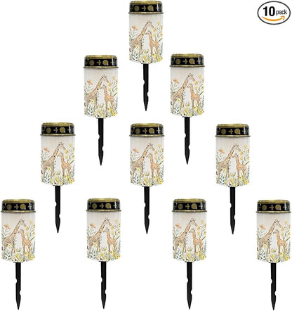 Giraffe Floral Solar Garden Lights Outdoor Solar Walkway Lights,Waterproof Solar Pathway Lights Solar Powered Fairy Lights for Home Path Yard,Festival Decoations