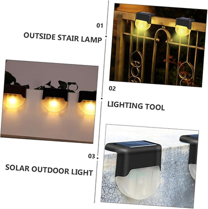 4pcs Led Solar Stair Lights Outdoor Solar Pathway Lamps Garden Landscape Lamps Motion Sensor