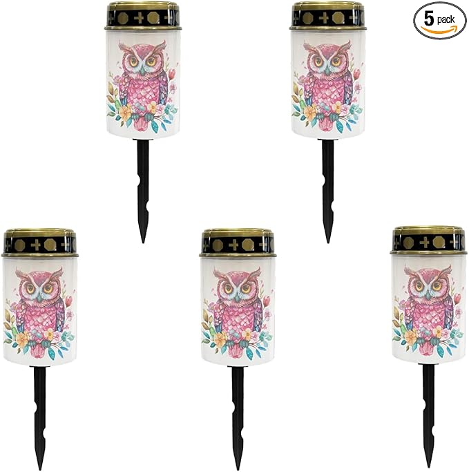 Owl Outdoor Solar Lights Solar Stake Lights Waterproof Garden Decorations for Party,Pretty Solar Walkway Lights for Yard Pathway Light,Wall Light Auto On/Off