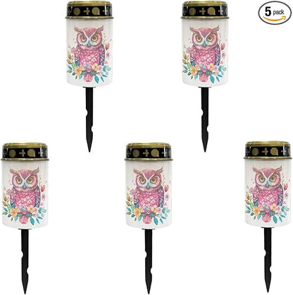 Owl Outdoor Solar Lights Solar Stake Lights Waterproof Garden Decorations for Party,Pretty Solar Walkway Lights for Yard Pathway Light,Wall Light Auto On/Off