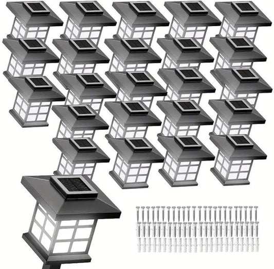 Solar Outdoor Lights,LED Solar Lights Outdoor Waterproof, Solar Walkway Lights Maintain 10 Hours of Lighting for Your Garden, Landscape, (White Light -24 Lights)