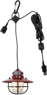 Barebones Edison Pendant Light – Red, Vintage Rustic USB LED Hanging Light for Outdoor and Indoor Use – Adjustable | Lumora