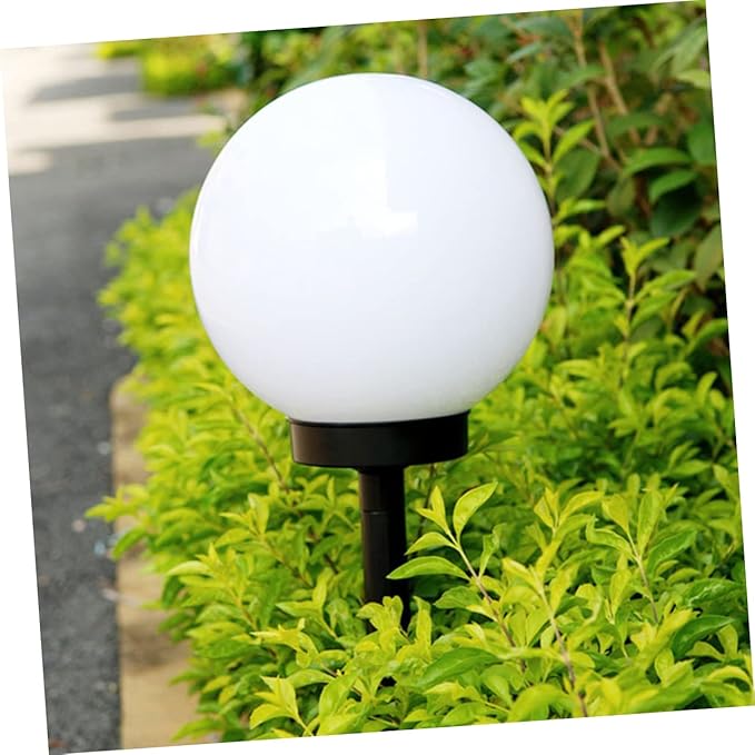 4pcs Solar Garden Light White Ball Shaped Solar Pathway Lights for Outdoor Use Easy to Install Lawn Lamps with Warm for Driveway Patio and Landscape