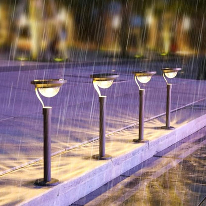2 in 1 Solar Pathway Lights, Solar Shadow Lights Outdoor Warm White Waterproof Stainless Steel Automatic Solar Landscape Lights for Patio, Yard, Lawn, Garden and Path (Solar Path Light-4 Pack)