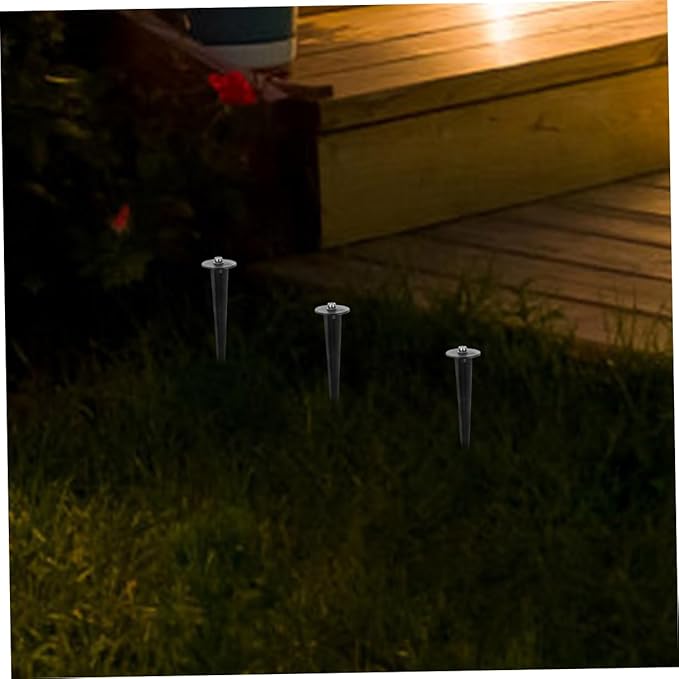 Happyyami 10pcs Reinforced Garden Spike Lights Replacement Stakes for Solar Pathway Lamps and Lightweight Ground Inserts for Landscape Lighting