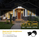 LUTEC P6221B 2000 Lumen 18 Watt LED Dual-Head Floodlight Outdoor, Switch Controlled Waterproof Exterior Security | Lumora