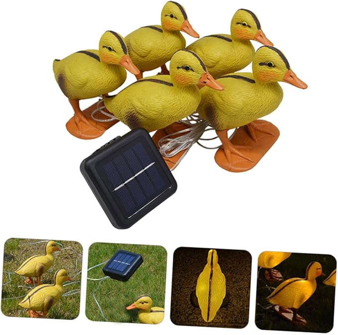 Solar Lawn Lamp 5pcs Yellow Duck LED Landscape Lights Outdoor Garden Solar Pathway Lights Waterproof Decorative Yard Lighting for Patio