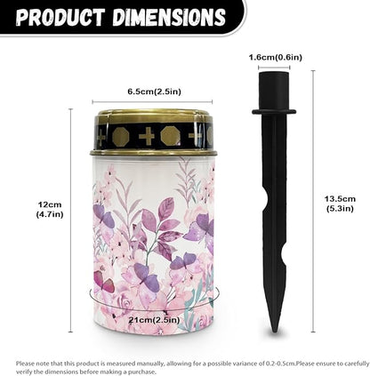 Pink Floral Solar Lights Solar Lights Outdoor Solar Pathway Lights Waterproof Solar Garden Lights LED Lantern Solar Powered Light for Outside Spotlights Garden Lantern