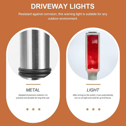 Uonlytech Solar Driveway Marker Lights for Night Landscaping Lighting Solar Double Entrance Visibility Post Outdoor Decor at Reflector Reflective Weather Garden Sided Pathway