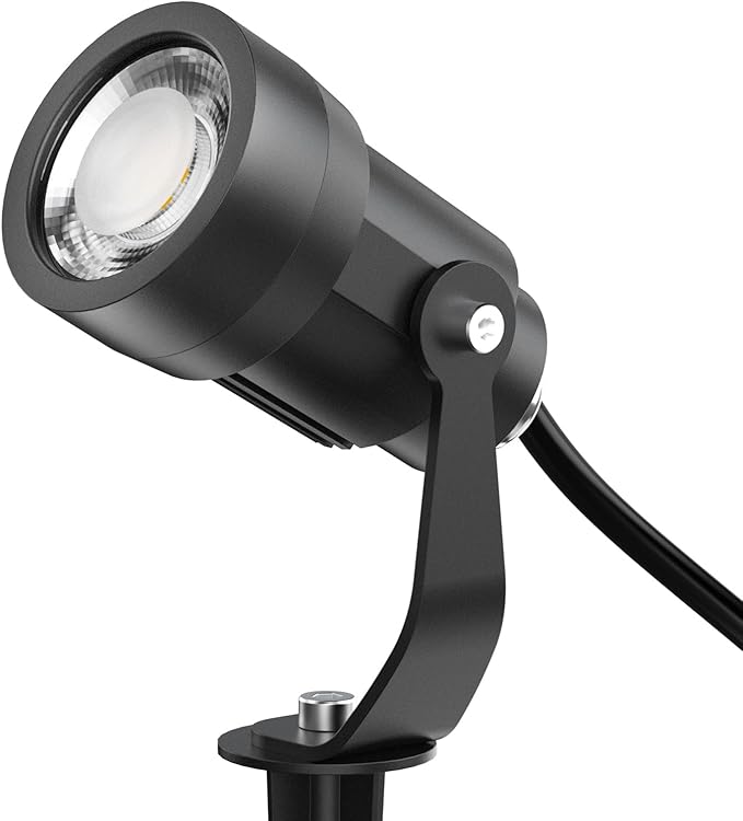 Low Voltage Landscape Lighting, 6W 3000K LED Outdoor Spotlights Landscape Lights, 12V-24V AC/DC Waterproof for Garden, House, Yard, Trees, Pathway, 1 Pack